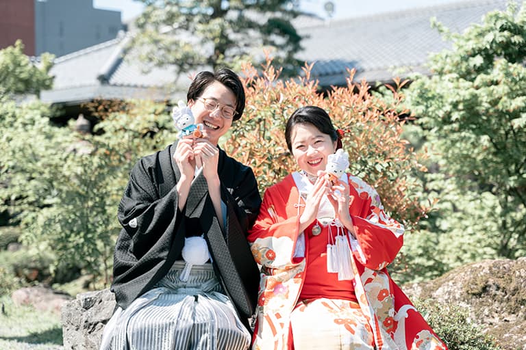 日本庭園で思い出の写真を。温かな家族結婚式 イメージ