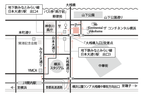 ザ コンチネンタル横浜の地図