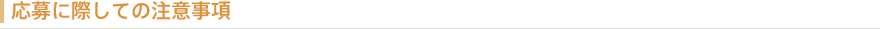 応募に際しての注意事項