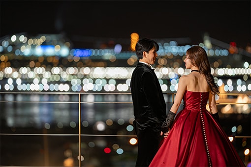 みなとみらいの夜景に誓う、ナイトウエディング　レポート