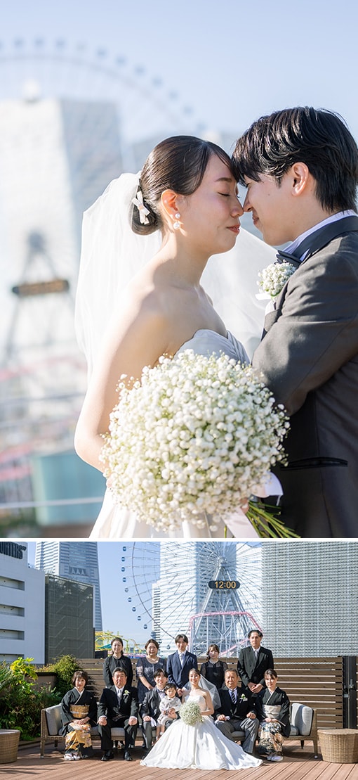 緑と海に包まれた、みなとみらいリゾートで感謝を伝える少人数ウエディング　レポート