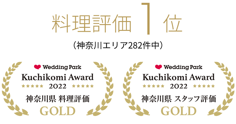 式場クチコミランキング2022年・2023年連続受賞